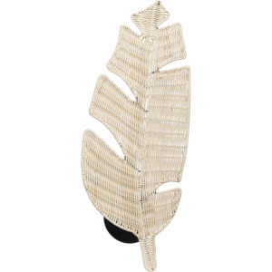 Tan Wicker Leaf Wall Sconce