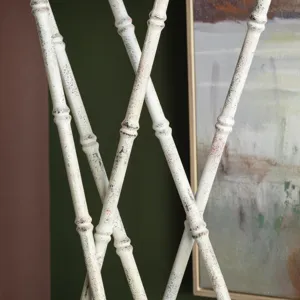 Metal Bamboo Shoots And Marble Table Lamp With Linen Shade