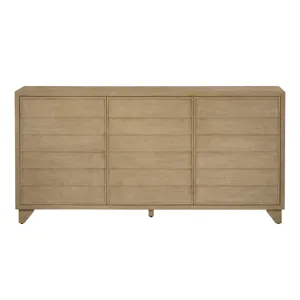 Smooth Tan 3-door Reeded Media Credenza/sideboard