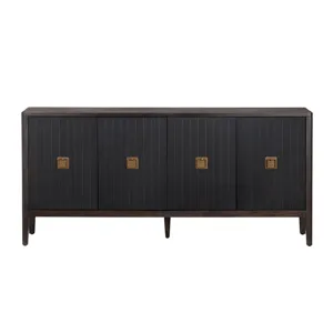 Dark Brown 4-door Media Credenza/sideboard