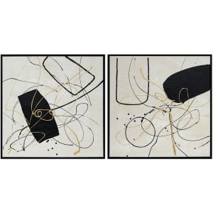 Holley 2-piece Modern Abstract Framed Canvas Wall Art Set