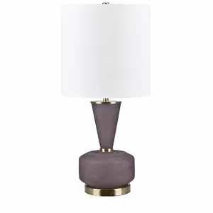 Purple Frosted Glass Table Lamp