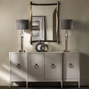 Crystal & Metal Table Lamp With Shade