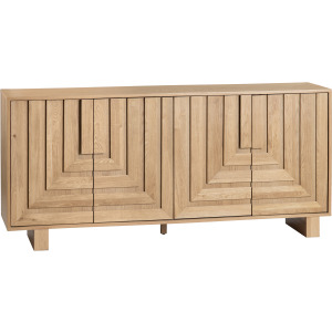 Brown Solid Wood 4-door Media Credenza/sideboard