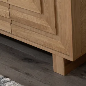 Brown Solid Wood 4-door Media Credenza/sideboard