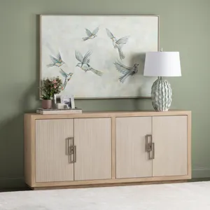 Tan & Cream 4-door Media Credenza/sideboard