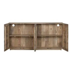 Brown & Black 4-door Media Credenza/sideboard