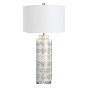 Set Of 2 Ceramic Table Lamp With Linen Shade