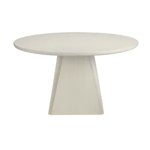 Round Cream Wooden Dining Table
