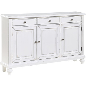 3-door, 3-drawer White Sideboard/credenza