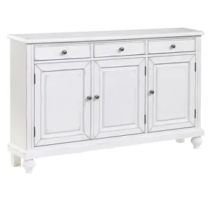 3-door, 3-drawer White Sideboard/credenza