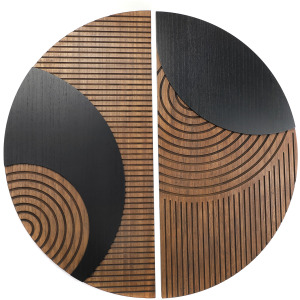 Mali 2-piece Modern Geometric Wood Panel Wall Art