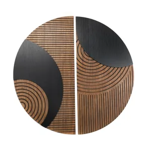 Mali 2-piece Modern Geometric Wood Panel Wall Art