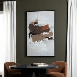 Rust & Rhythm Abstract Framed Canvas Wall Art