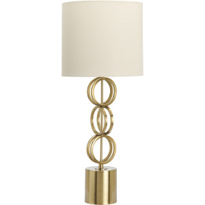Metal Table Lamp With Oat Linen Shade