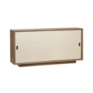 Natural Brown 2 Sliding Door Media Credenza/sideboard