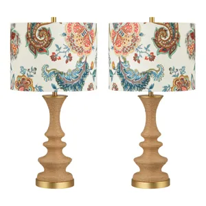 Set Of 2 Wrapped Jute Table Lamp