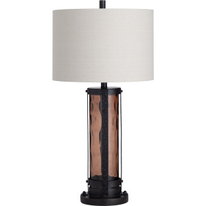 Set Of 2 Crass & Metal Table Lamp With Nighlight And Linen Shade