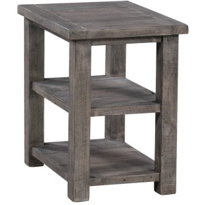 Pembroke Plantation Recycled Pine Distressed Grey Rectangle Chairside Table