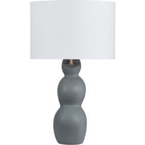 H Ceramic Table Lamp With Shade