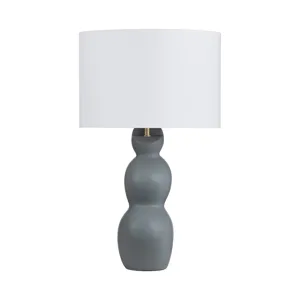 H Ceramic Table Lamp With Shade