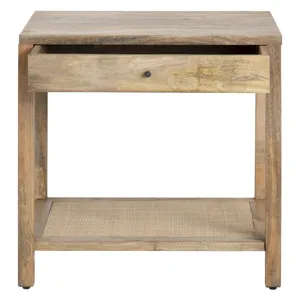Brown Bleached Solid Mango 1 Drawer Accent/end