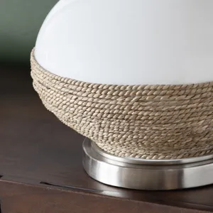 Ceramic & Rattan Table Lamp With Rattan Shade