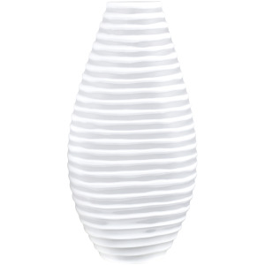 Francesca Large Textured White Glass Vase