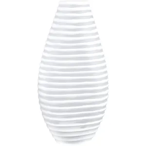 Francesca Large Textured White Glass Vase