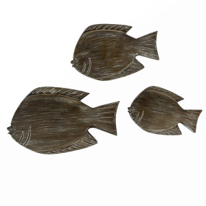Just Swimming 3-piece Rustic Wood Fish Wall Accents
