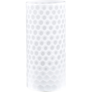 Porsha Embossed Small White Glass Vase