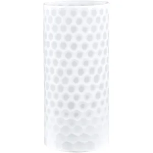 Porsha Embossed Small White Glass Vase