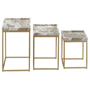 3 Piece Torrento Marble Nesting/end Tables