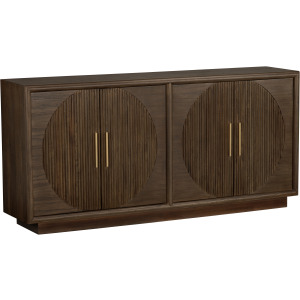 Brown Wooden 4 Door Credenza Sideboard