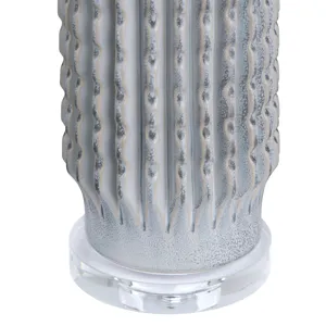 Set Of 2 Powdered Blue Ceramic Lamps With Crystal Bases