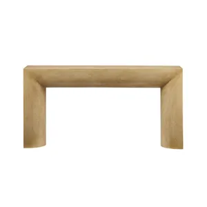 W Tan Wood Accent Console Sofa Table