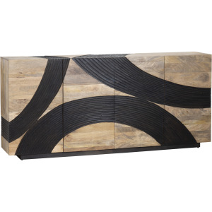 Brown Solid Wood 4-door Media Credenza/sideboard