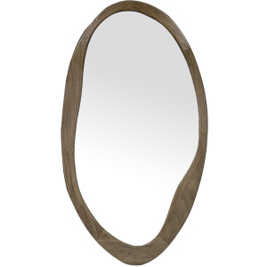 Freeform Organic Shape Wood Frame Mirror