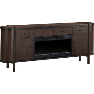 W Brown Wooden Two Door Two Drawer Fireplace Sideboard