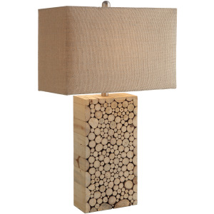 Stacked Wood Table Lamp