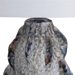 Ceramic, Table Lamp With Hardback Drum Shade