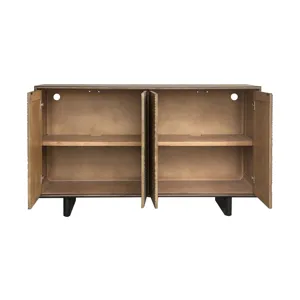 63 In. Brown 4 Door Media Credenza/sideboard