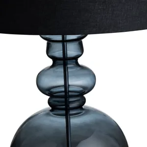Glass Table Lamp With Linen Shade