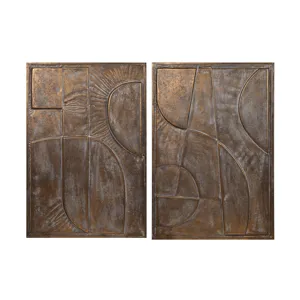 Harlow 2-piece Geometric Bronze Metal Art Set
