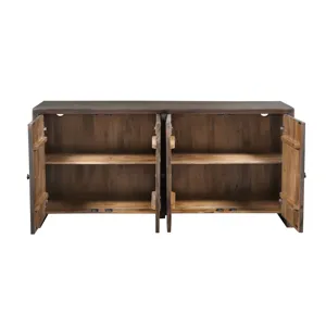 Brown 4 Door Solid Wood Media Credenza/sideboard