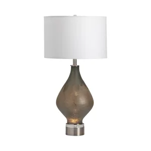 Moody Blown & Carved Glass Table Lamp