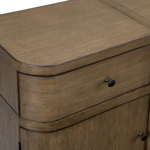 W Brown Wooden Two Door Two Drawer Fireplace Sideboard
