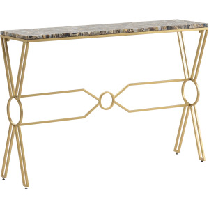 Gold And Blue Agate Top Console Table