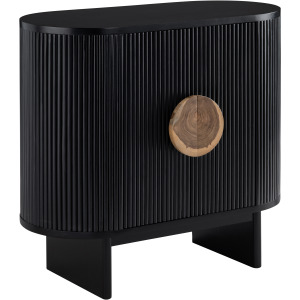 Black Wooden Two Door Accent Cabinet With Sleek Storage