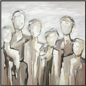 Collective Silence Modern Abstract Framed Canvas Wall Art